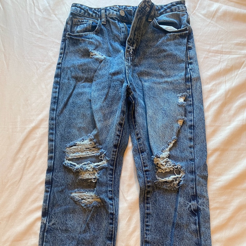 Shein ripped straight leg jeans